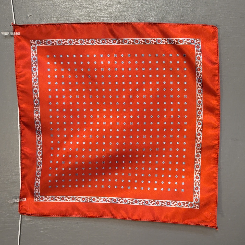 Red Patterned Pocket Square